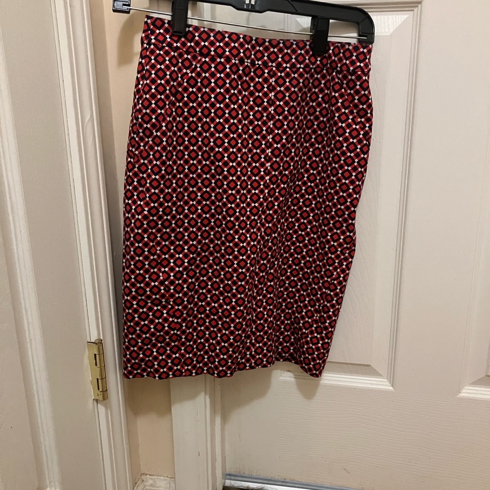 Ann Taylor 00p Pencil skirt red/white/navy